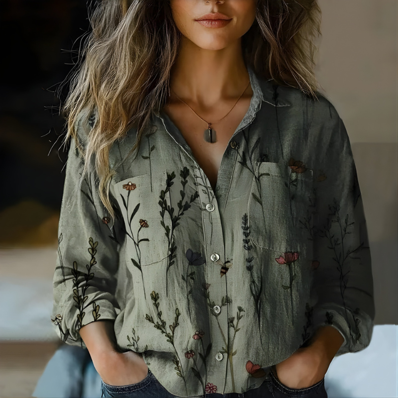 Natalie | Printed Vintage Blouse