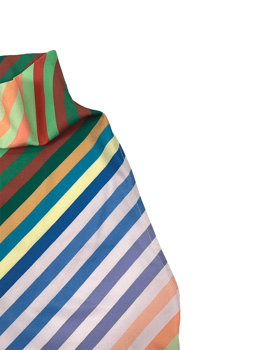 Striped Halter-Neck Open-Back Sleeveless Vest