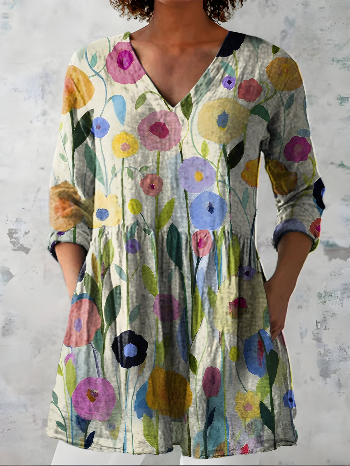 Nellie | Long V-Neck Blouse