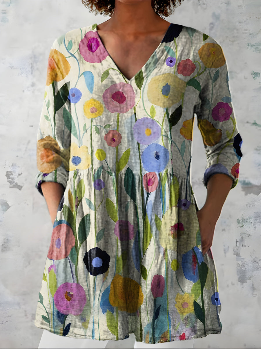 Nellie | Long V-Neck Blouse