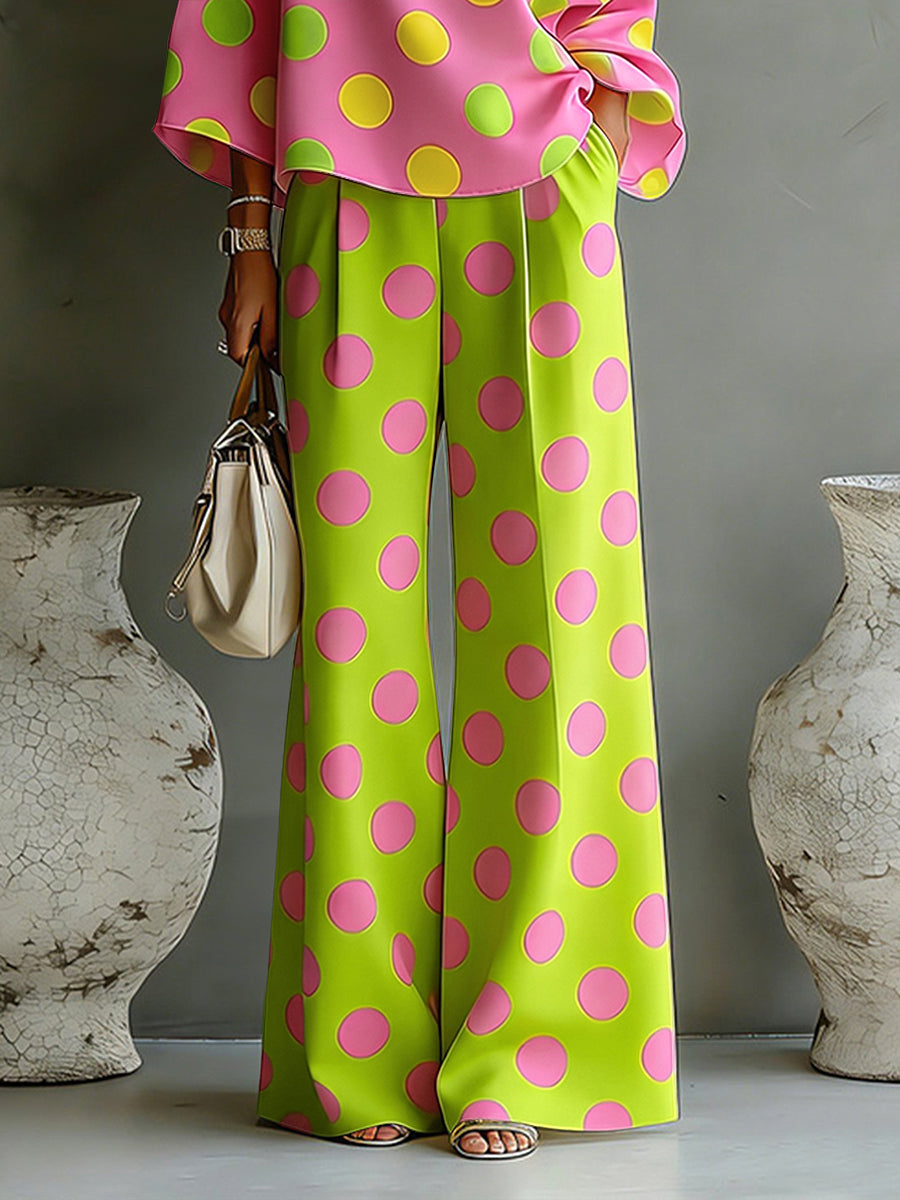 Wide-Leg Button-Detail Pocket Relaxed Pants