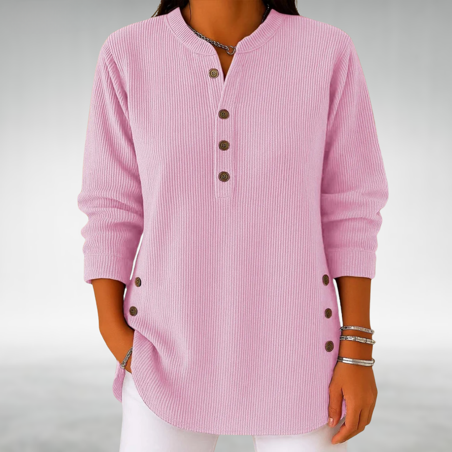 Lilian | Retro Corduroy V-Neck Top
