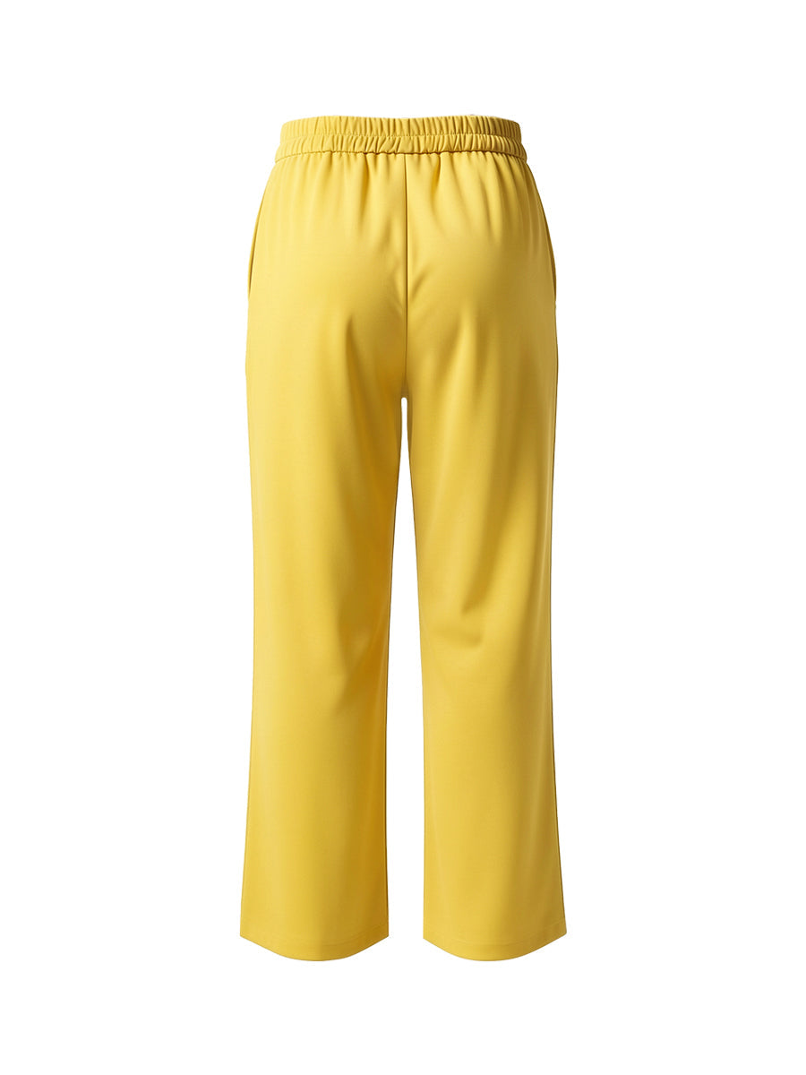 Striped High-Waist Pocket Contrast Pants