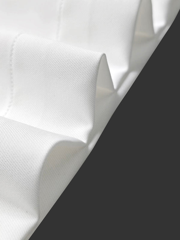High-Waist Pleated Button-Detail Relaxed Pants