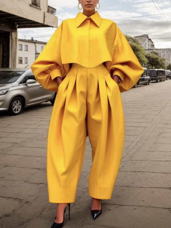 Pleated Pocket Relaxed Pants