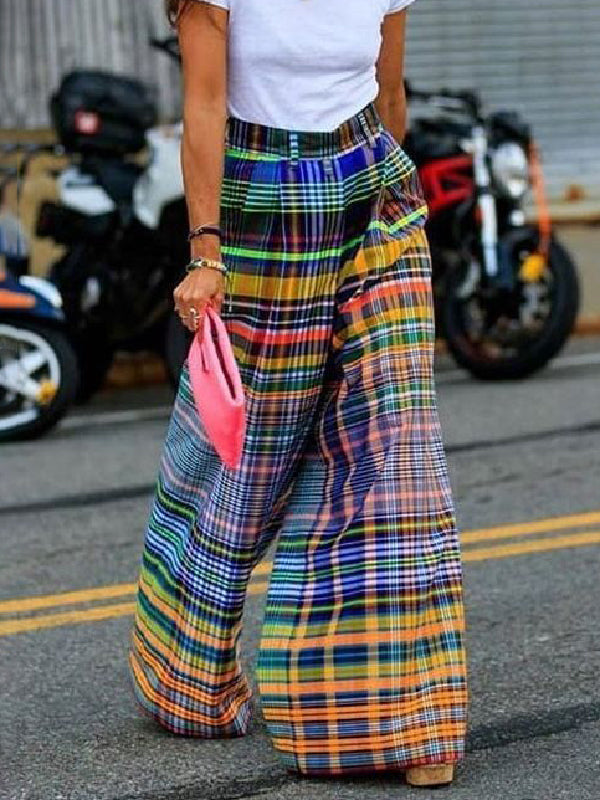 Printed Wide-Leg Relaxed Pants