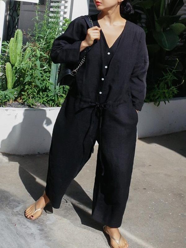V-Neck Jumpsuit