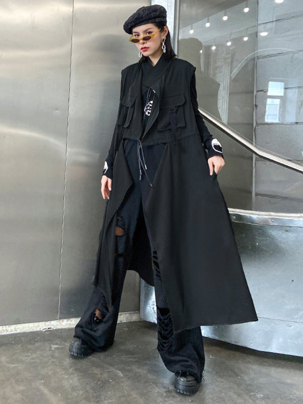Asymmetric Drawstring Dress