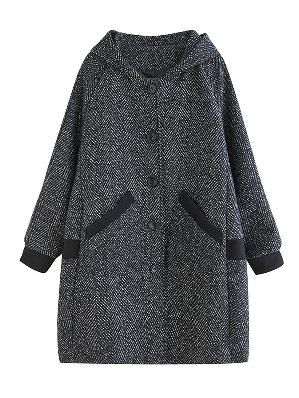 Hooded Long-Sleeve Relaxed Jacket