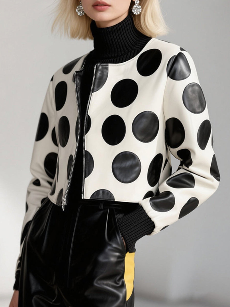 Round-Neck Zip Long-Sleeve Jacket