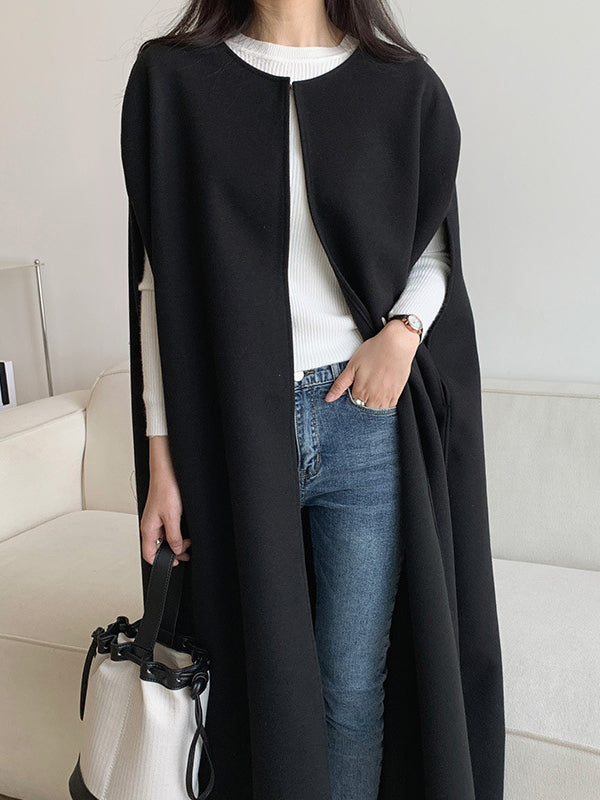 Round-Neck Sleeveless Relaxed Jacket