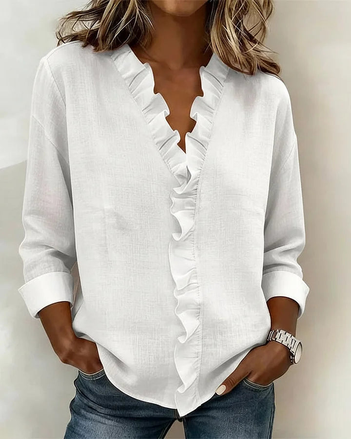 Lottie | Ruffle V-Neck Blouse