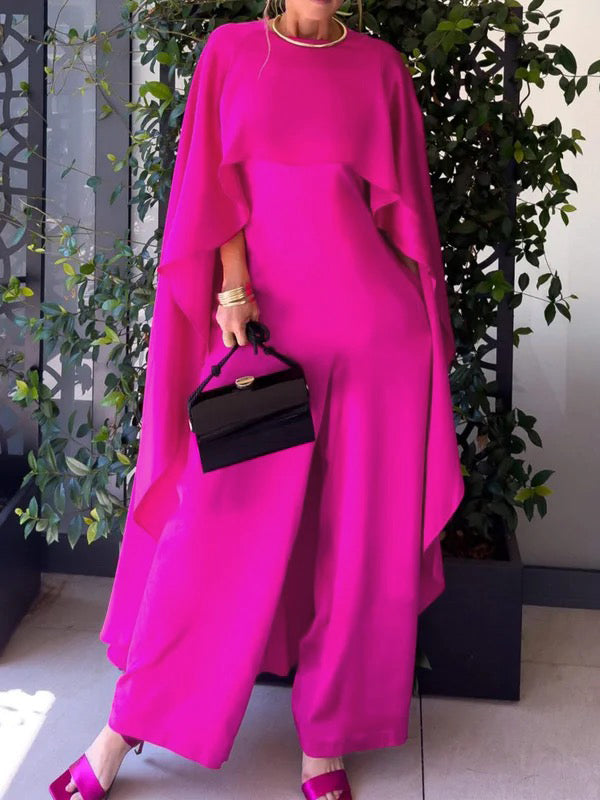 Round-Neck Pocket Relaxed Jumpsuit