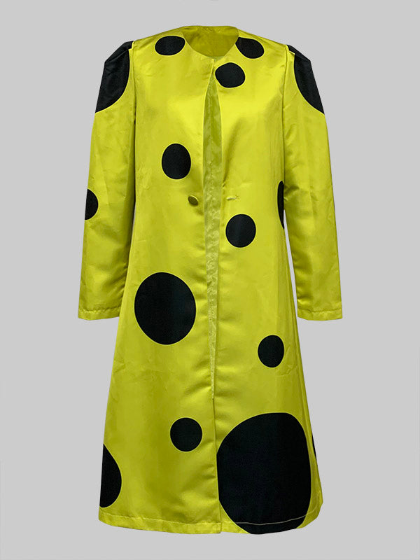 Round-Neck Pleated Long-Sleeve Relaxed Jacket