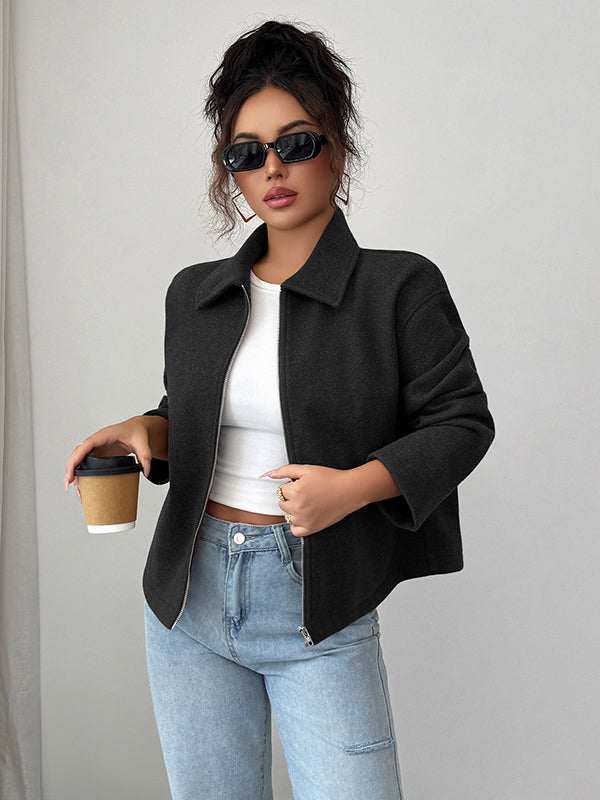 Zip Long-Sleeve Relaxed Jacket