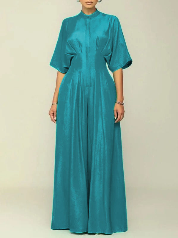 High-Waist Pleated Jumpsuit