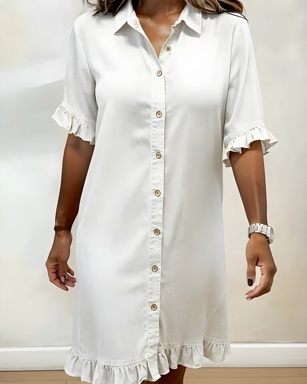 Katie | Effortlessly Ruched Denim Dress