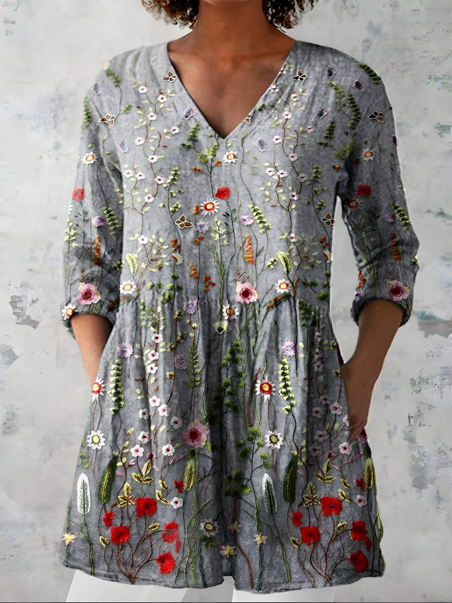 Audrey | Long V-Neck Blouse