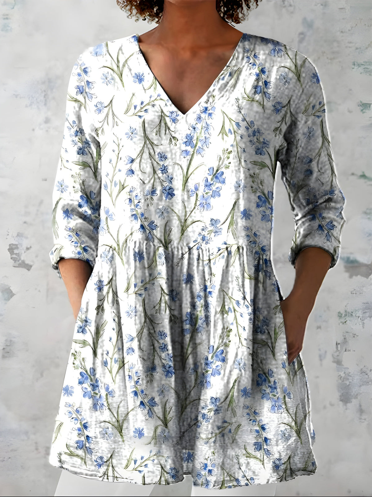 Lenora | Long V-Neck Blouse