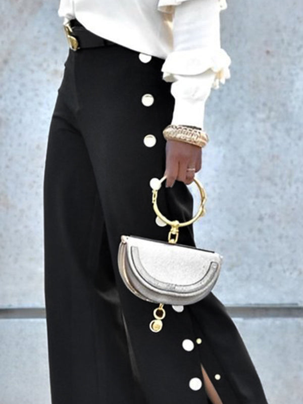 High-Waist Button-Detail Relaxed Belt
