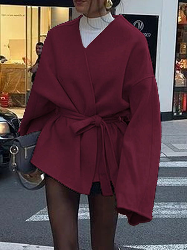 V-Neck Long-Sleeve Relaxed Jacket
