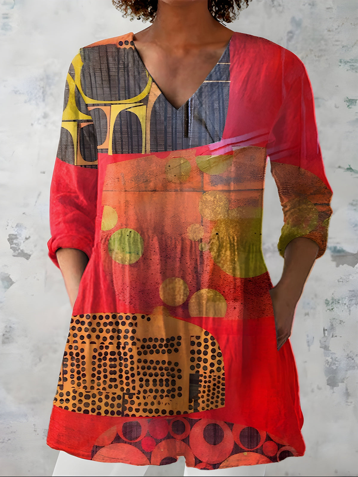 Maria | Long V-Neck Blouse