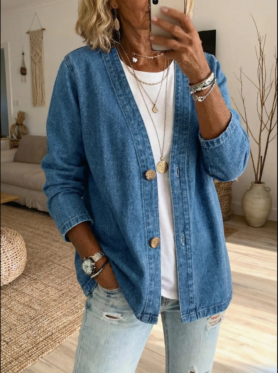 Corinne | Denim Button Coat