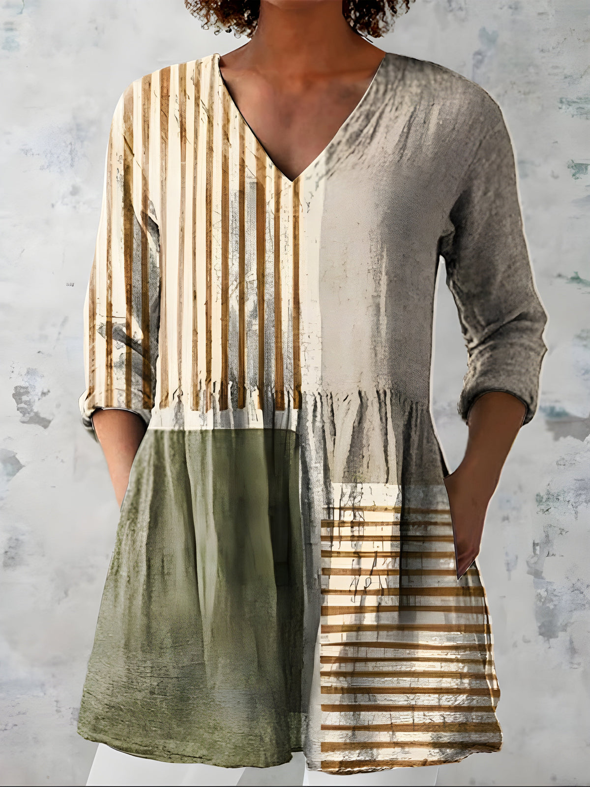 Natalie | Long V-Neck Blouse