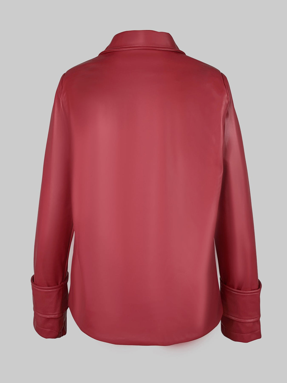 Notch-Collar Button-Detail Long-Sleeve Jacket