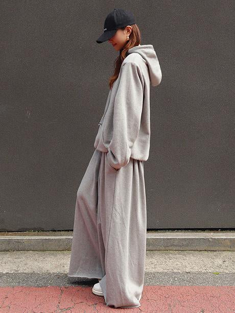 Wide-Leg Elastic Relaxed Pants