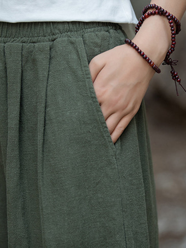Wide-Leg Elastic Pants