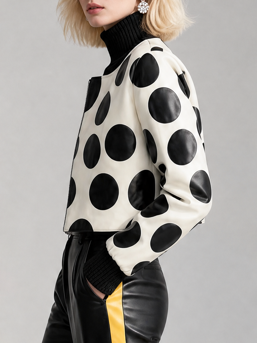 Round-Neck Zip Long-Sleeve Jacket