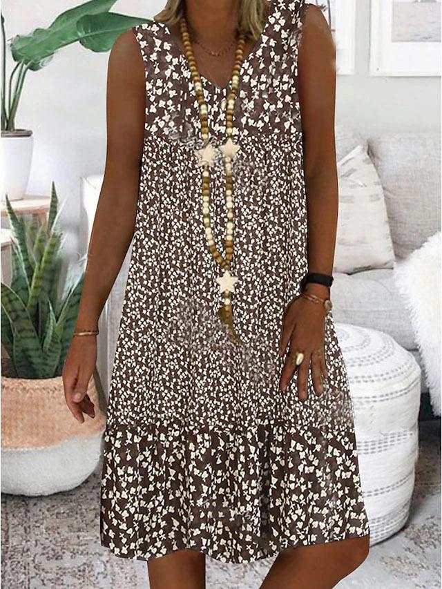 Niana | Sleeveless Floral V-Neck Dress