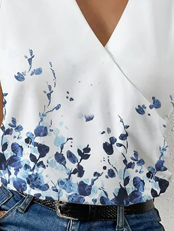 Floral Plus Size V-Neck Relaxed Vest