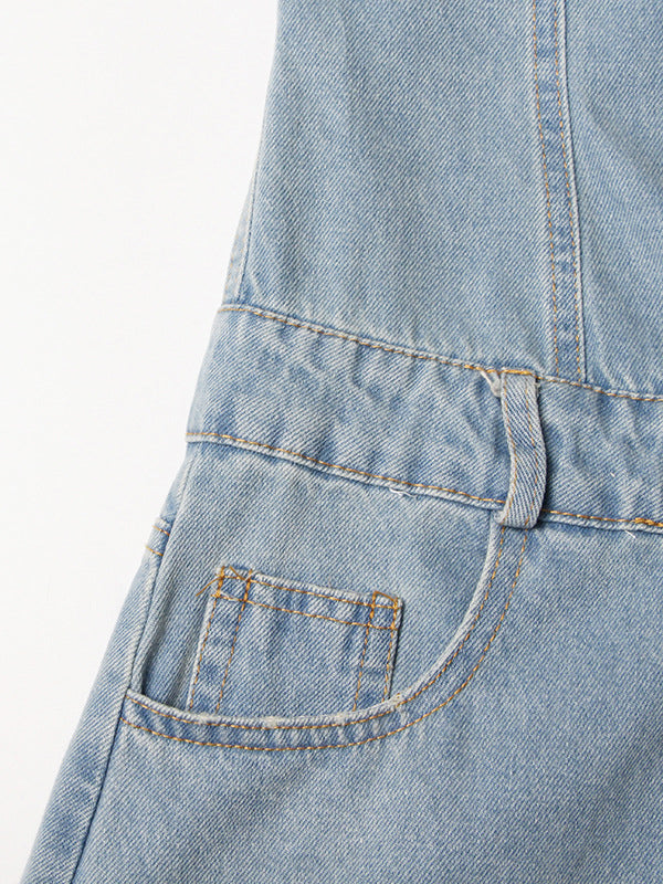 Wide-Leg High-Waist Button-Detail Pocket Jumpsuit