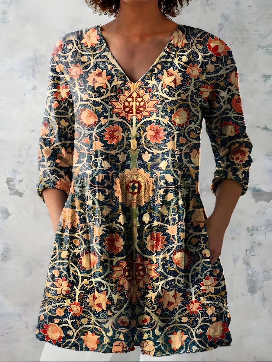 Lilian | Long V-Neck Blouse
