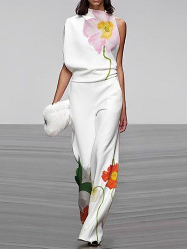 Floral Sleeveless Relaxed Vest