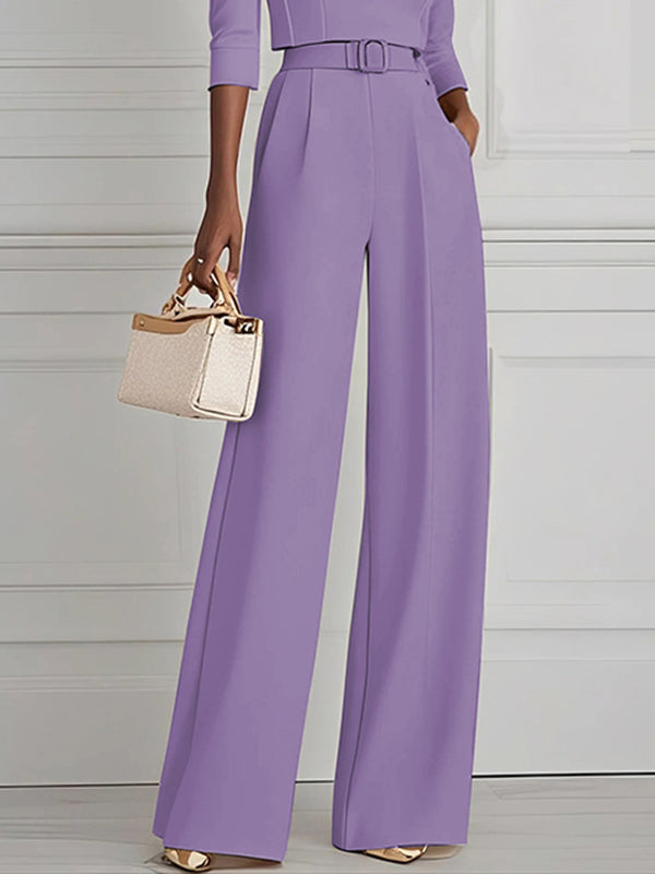 High-Waist Pleated Pants