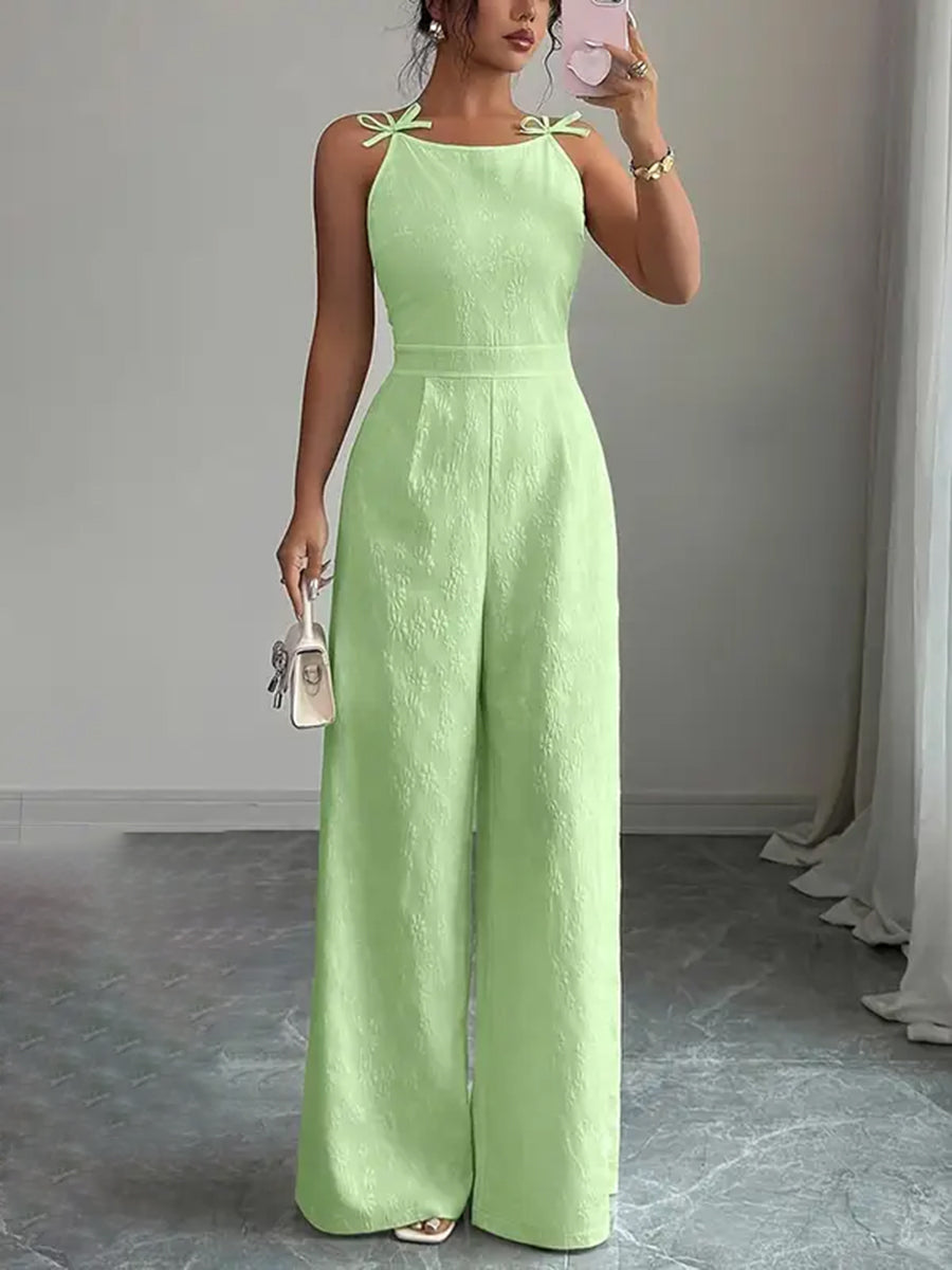 Wide-Leg Zip Sleeveless Jumpsuit