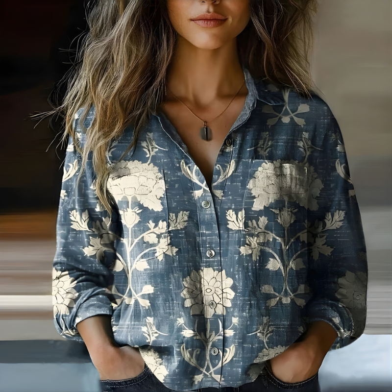Natalie | Printed Vintage Blouse