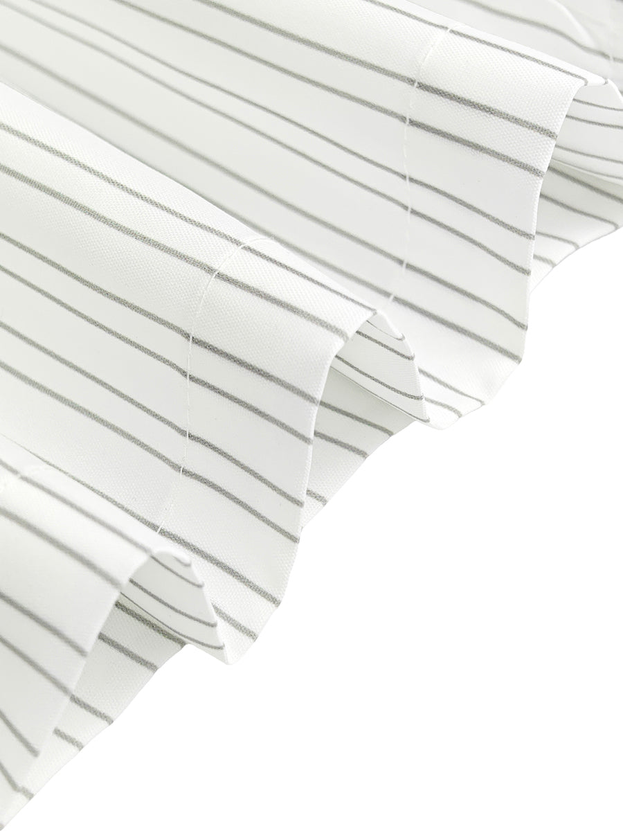 Striped High-Waist Button-Detail Pocket Pants
