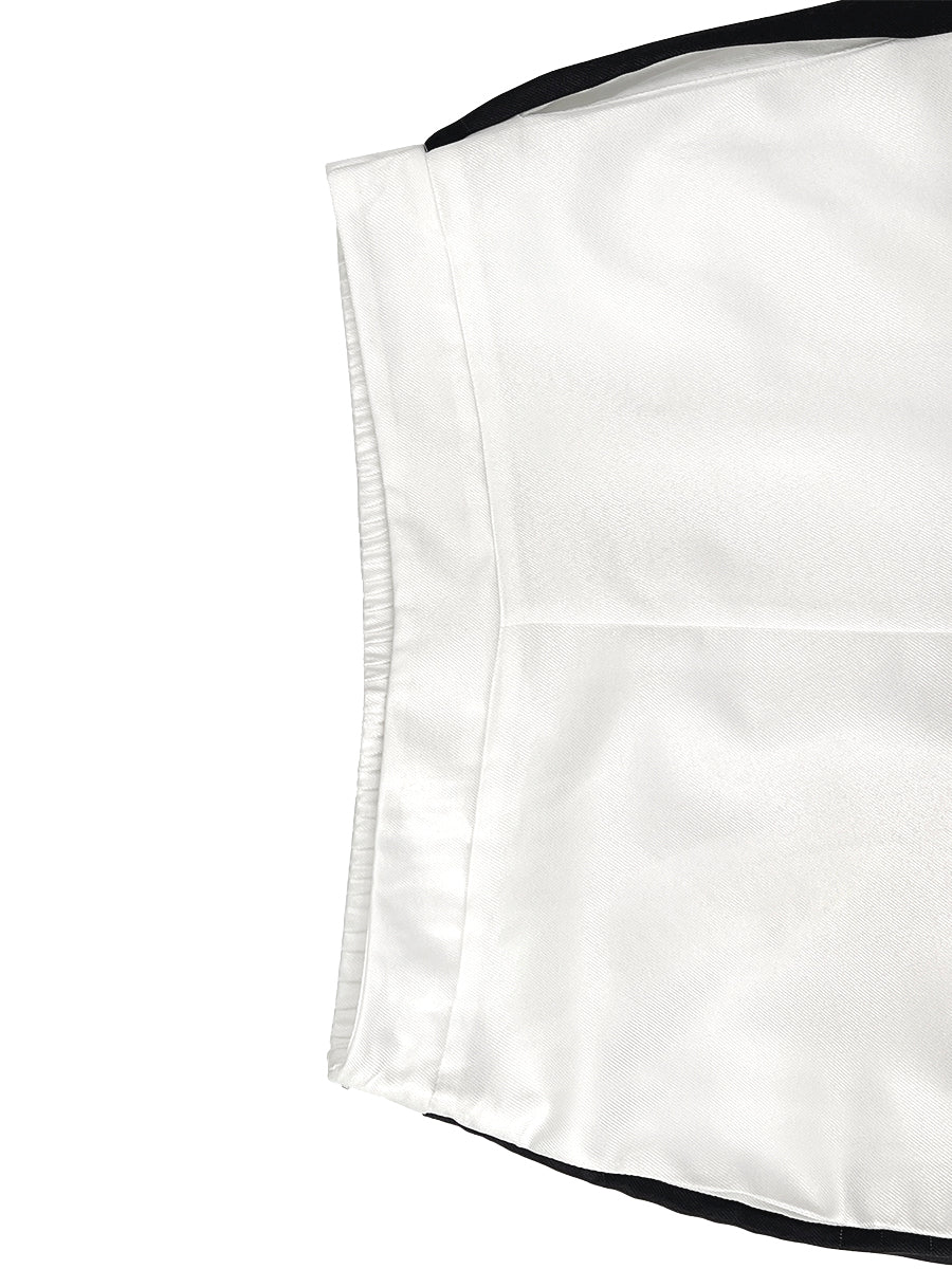 Wide-Leg High-Waist Pocket Contrast Pants
