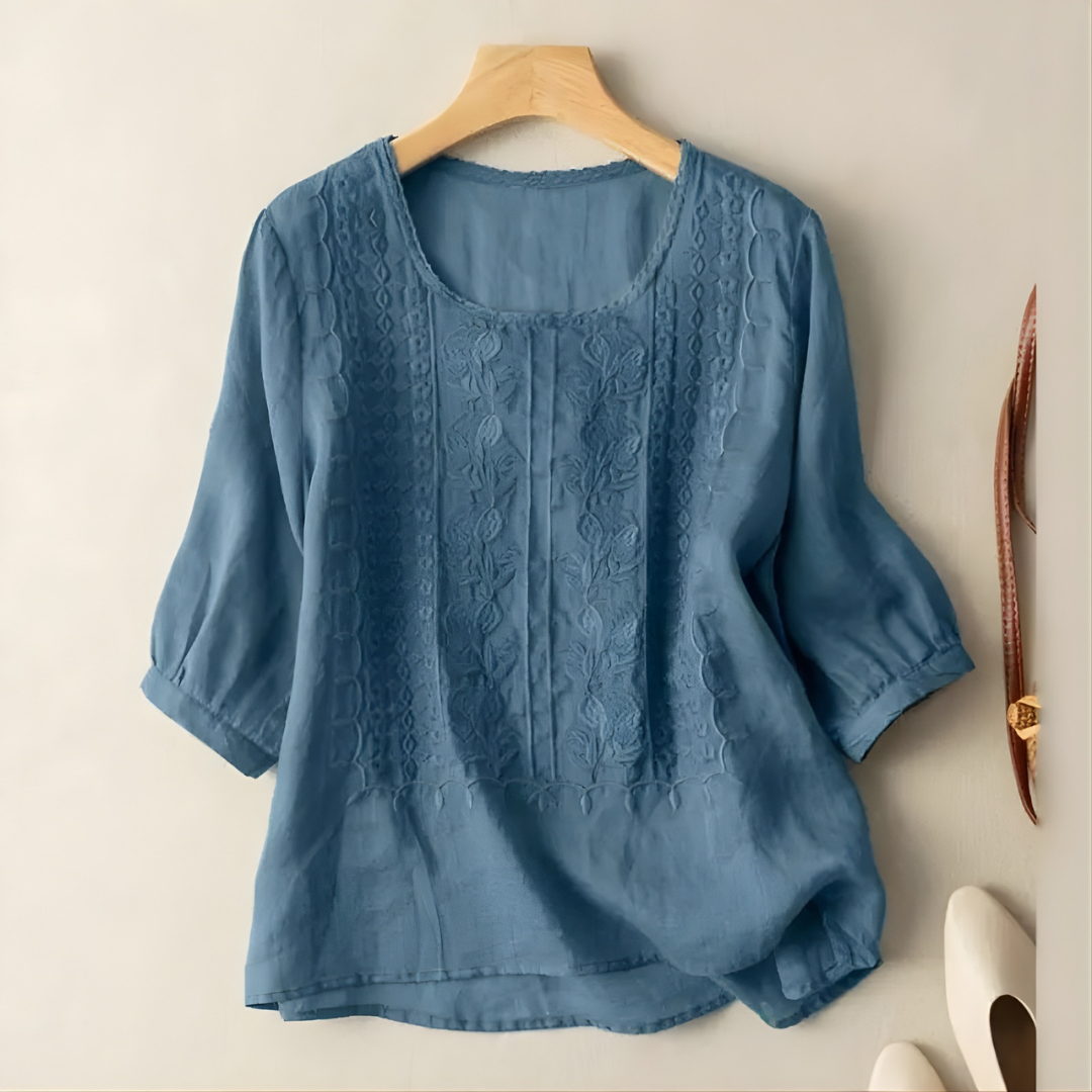 Violet | Embroidered Boho Blouse