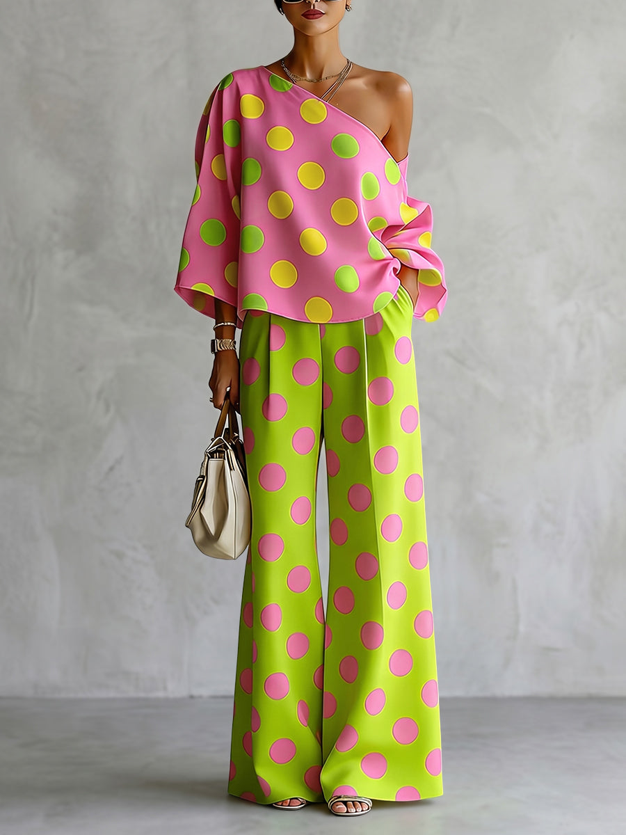 Wide-Leg Button-Detail Pocket Relaxed Pants