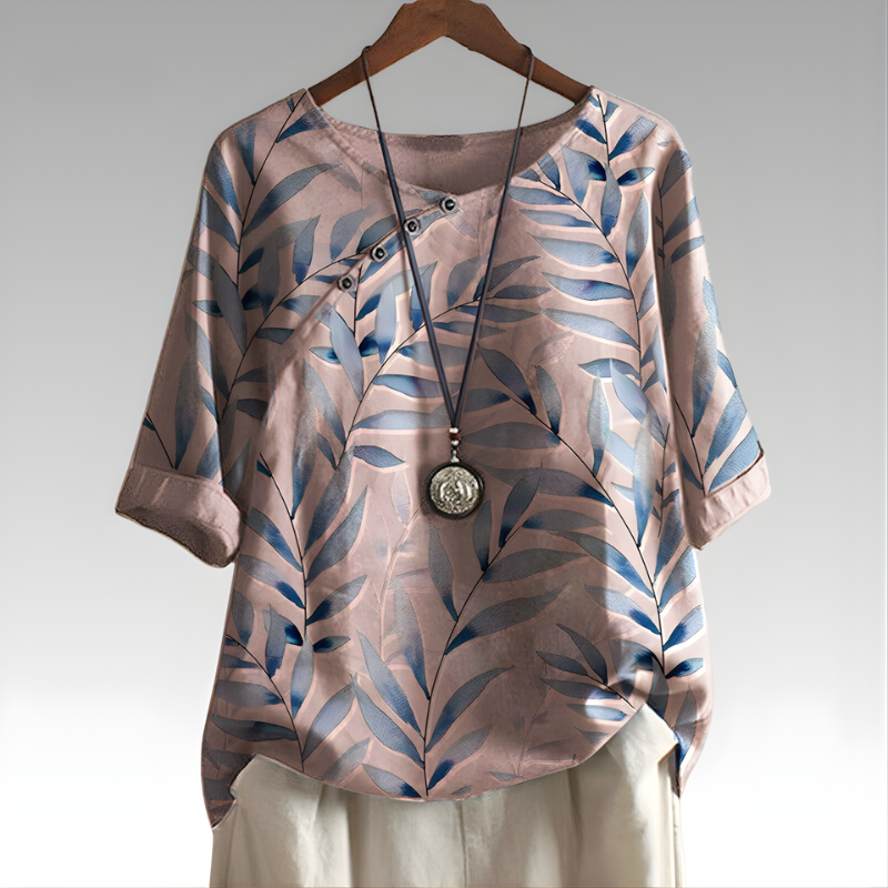 Lusette | Nature-Inspired Button Detail Top