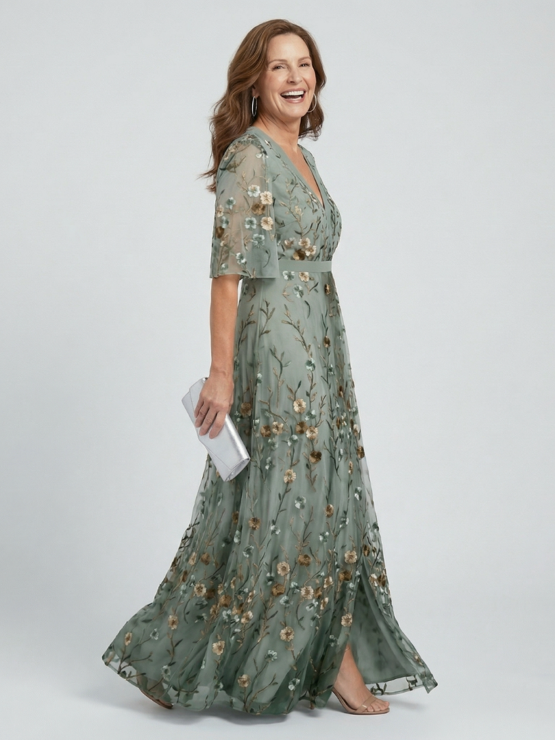 Gemma | Floral V-Neck Flow Maxi Dress