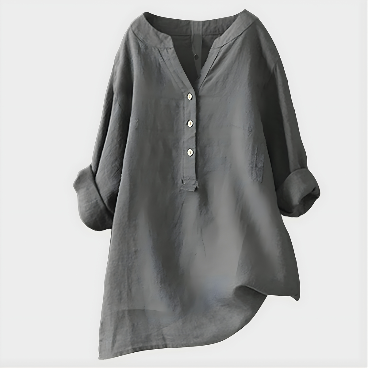 Veronique | Cotton-Linen V-Neck Blouse