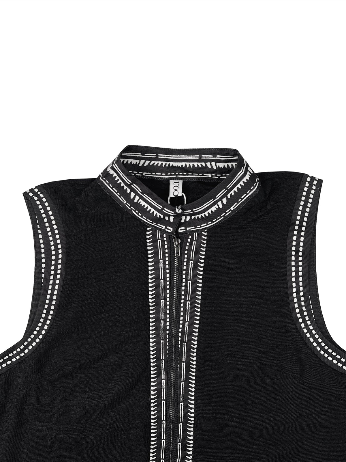 Wide-Leg Stand-Collar Zip Pocket Jumpsuit