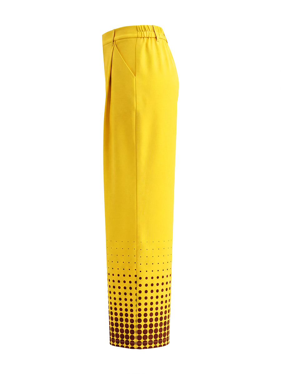 High-Waist Pocket Relaxed Contrast Pants