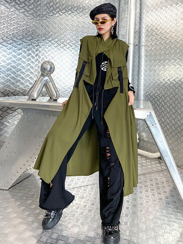 Asymmetric Drawstring Dress